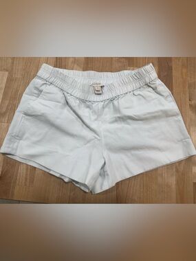J. Crew White Elastic-Waist Cotton Women's Shorts